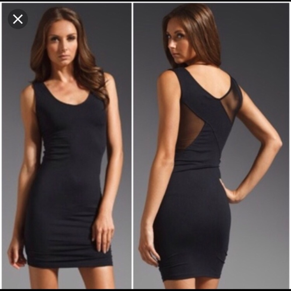 David Lerner black Luna Mesh Tank Dress